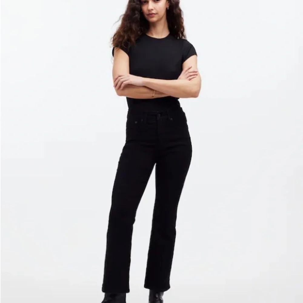 NWT Madewell Mid-Rise Kick Out Ankle Length Black Women’s Jeans - Picture 2 of 9